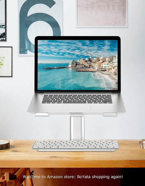 Load image into Gallery viewer, Laptop Stand, Ergonomic Aluminum Height Adjustable Computer Stand Laptop Riser Holder for Desk, Compatible with Macbook Pro/Air, Dell, Lenovo, HP, Samsung, More Laptops 11-17"
