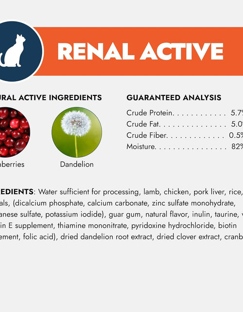 Load image into Gallery viewer, Wet Cat Food Kidney RENAL ACTIWET with Lamb 3.5Oz, Adult Cat Food Wet, Renal Support Canned Cat Food
