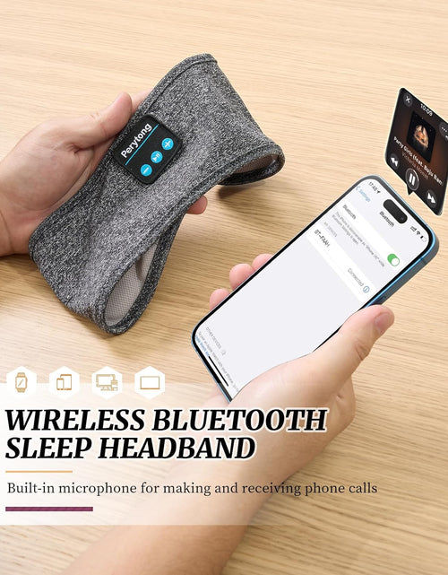 Load image into Gallery viewer, Sleep Headphones Wireless, Bluetooth Sports Headband Headphones with Ultra-Thin HD Stereo Speakers Perfect for Sleeping,Workout,Jogging,Yoga,Insomnia, Air Travel, Meditation (Grey)
