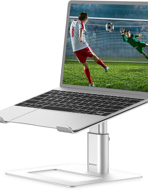 Load image into Gallery viewer, Laptop Stand, Ergonomic Aluminum Height Adjustable Computer Stand Laptop Riser Holder for Desk, Compatible with Macbook Pro/Air, Dell, Lenovo, HP, Samsung, More Laptops 11-17"
