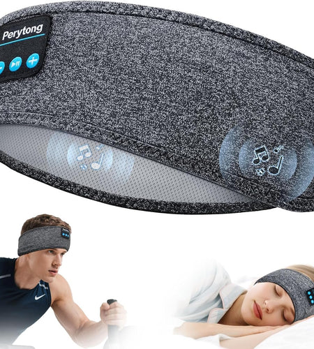 Sleep Headphones Wireless, Bluetooth Sports Headband Headphones with Ultra-Thin HD Stereo Speakers Perfect for Sleeping,Workout,Jogging,Yoga,Insomnia, Air Travel, Meditation (Grey)