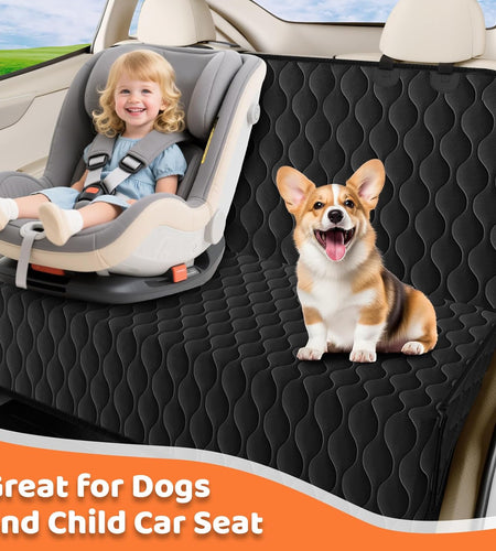 100% Waterproof Pet Seat Cover Car Seat Cover for Pets - Scratch Proof & Nonslip Backing & Hammock, Quilted, Padded, Durable Pet Seat Covers for Cars Trucks and Suvs