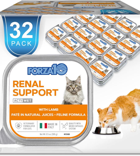 Wet Cat Food Kidney RENAL ACTIWET with Lamb 3.5Oz, Adult Cat Food Wet, Renal Support Canned Cat Food